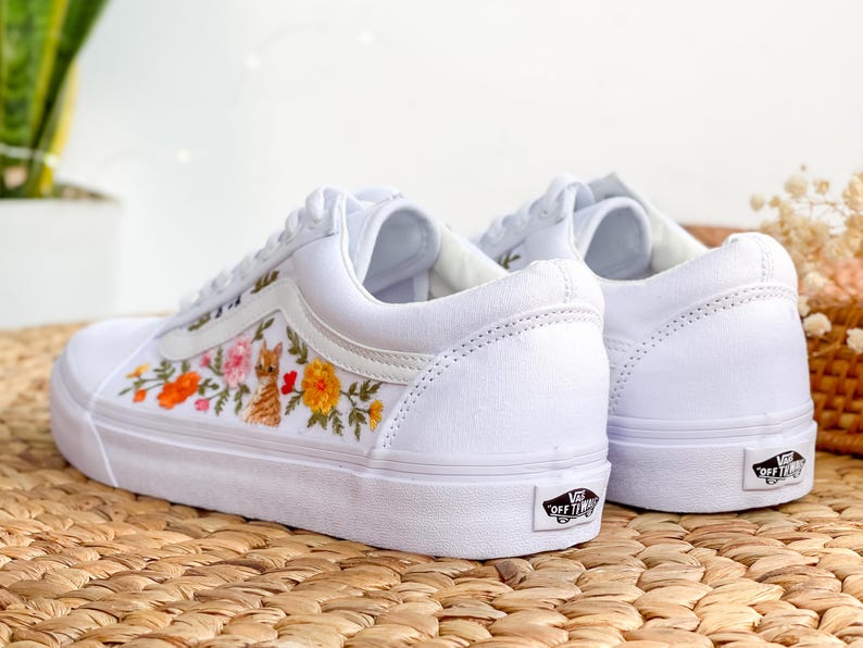 Cat Rose Wedding Converse Embroidery