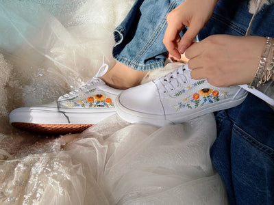 Sunflower Meadow Converse Embroidery