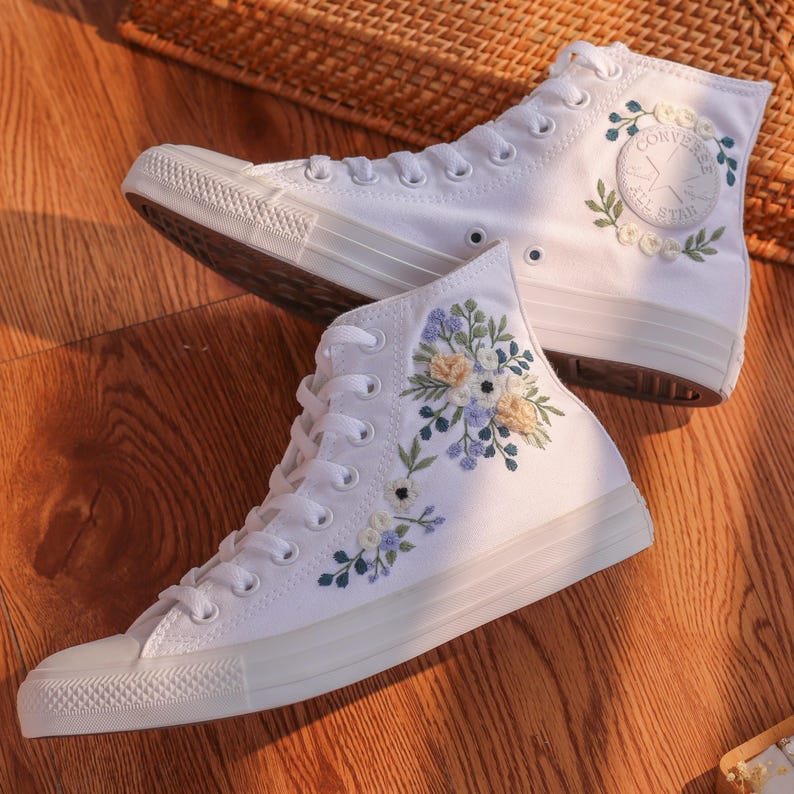 Rose Wedding Flowers Embroidered Shoes