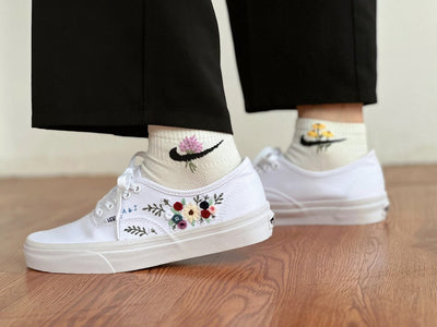 Anemone Rose Wedding Converse Embroidery