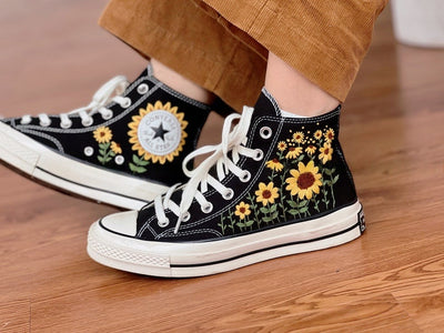 Sunflower Converse Embroidery