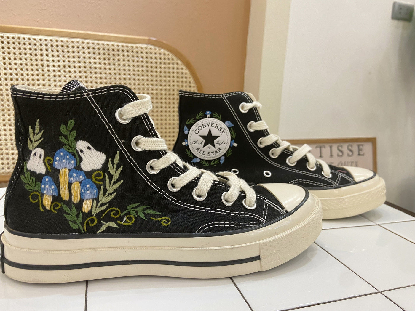 Converse Blue Mushroom Embroidery - ADM9