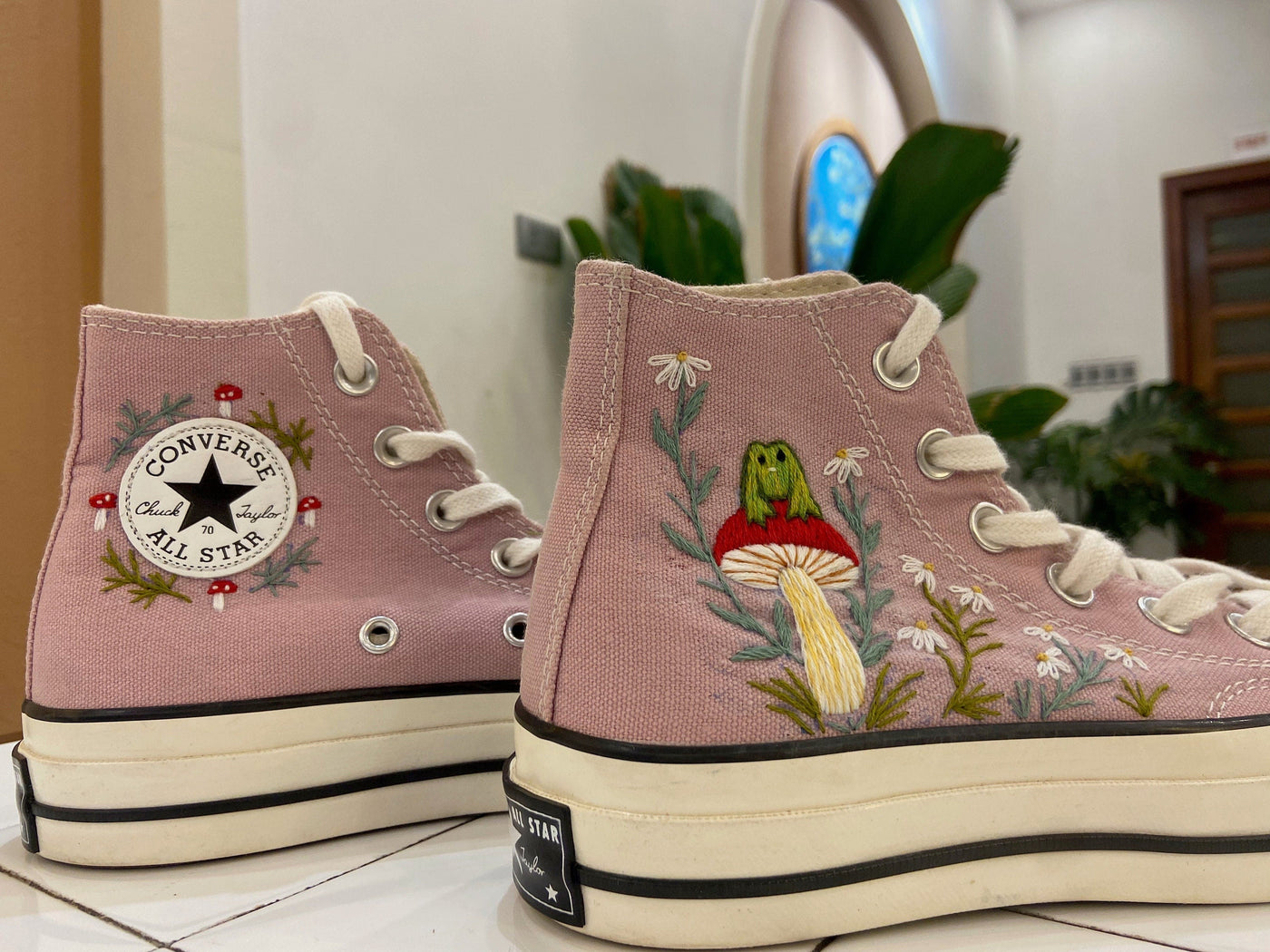 Converse Frog Mushroom Embroidery - ADM7