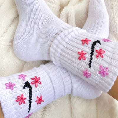 Embroidery Flower Socks