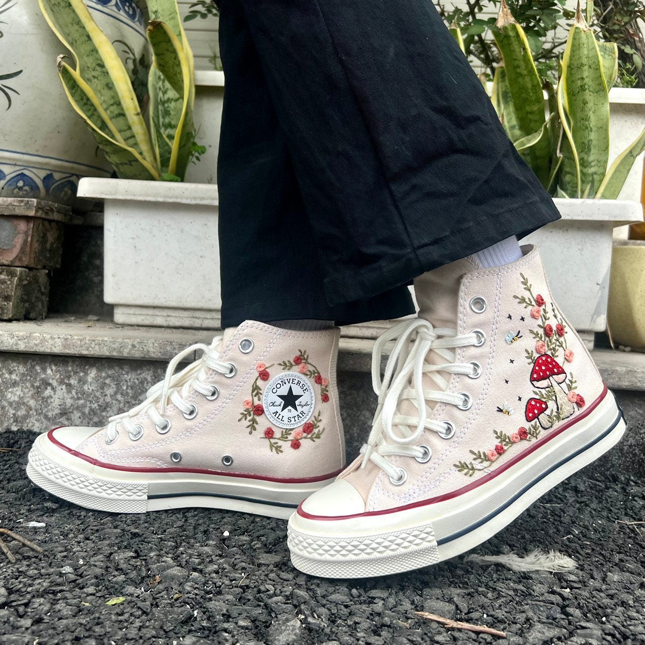 Converse Custom Mushroom Embroidery - ADM2