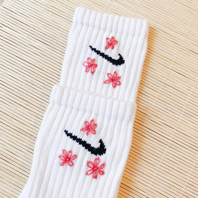 Embroidery Flower Socks