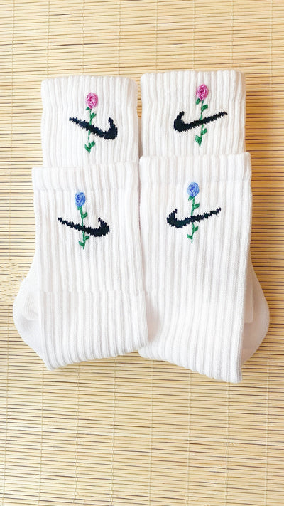 Embroidery Rose Flower Socks