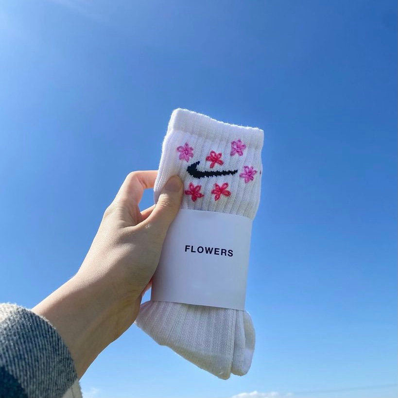 Embroidery Flower Socks