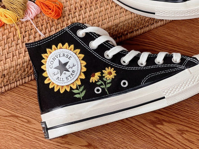 Sunflower Converse Embroidery
