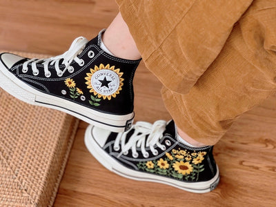 Sunflower Converse Embroidery
